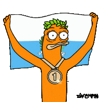 Gold Medal Flag Sticker by shremps