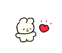 popopoon love heart rabbit かわいい Sticker