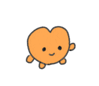 popopoon heart orange かわいい 推し Sticker