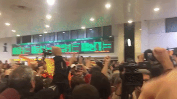 Large Crowd Cheers Catalan Parliament Members as They Depart For Supreme Court Testimony