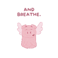 Breathe Flying Pig Sticker by PositivelyPigasus