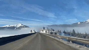 Fog Shrouds Central Colorado Mountain Town