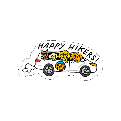 Happytrailshikingla happy dogs hth dog car dog fun Sticker
