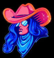 Glowdeo cowgirl blue hair outlaw gayle GIF