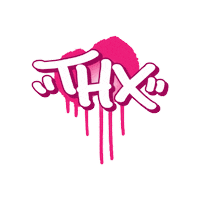 Pink Thank You Sticker by Phetus