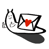 Postsnailpress thumbsup stamp snail envelope Sticker