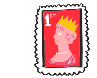Postsnailpress thumbsup stamp snail envelope Sticker