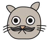 Cat Mustache GIF by Thank You Coffee