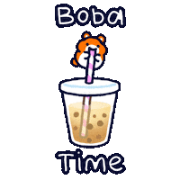 Boba Tea Drinking Sticker
