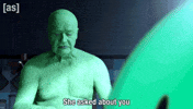Sitting Green Man GIF by Adult Swim