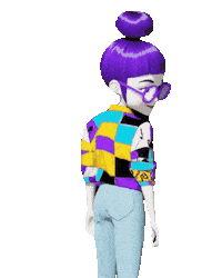 Fashion Purple Hair Sticker