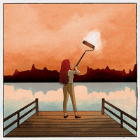 vangodoodle happy artist sky sunset GIF