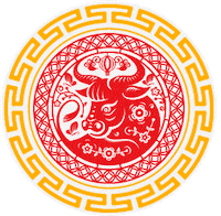 Chinese Cow Sticker by Asetku