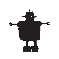 Robot Beach Riot Sticker by Vallance Records