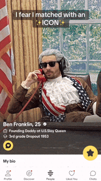 Swiping Right Founding Father GIF
