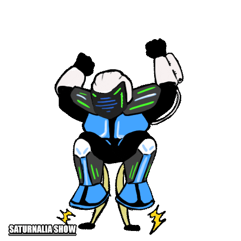 saturnalia_show party jump show robot Sticker