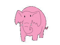 SenkiGirl happy pink animal elephant Sticker