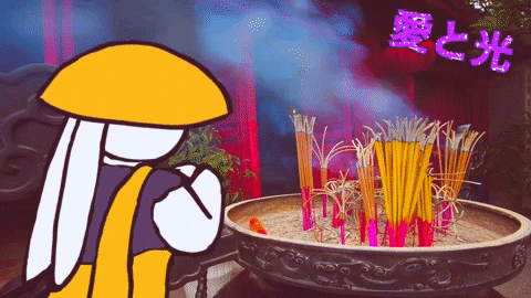 bunnybuddy giphygifmaker buddha temple shrine GIF