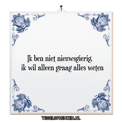Humor Interesse Sticker by Tegelspreuken.nl