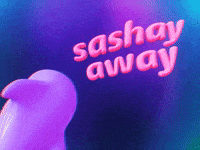 Digital art gif. A pink dolphin swims into focus, looks back at us sassily, and swims away. Text, "Sashay away."
