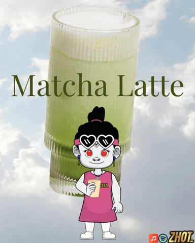 Green Tea Matcha Latte GIF by Zhotcita