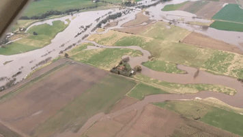 Aerial Footage Shows Flooding Over East Gippsland
