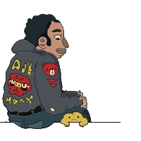 Chill Sitting Sticker by Nick Ybarra