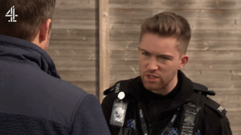 Scared Police GIF by Hollyoaks