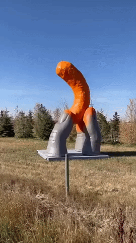 Giant 'Cheeto' Landmark Erected in Cheadle, Alberta
