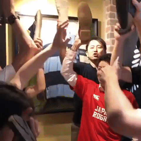 Rugby Fans Chant 'Shoes Off if You Love Japan' in Local Bar
