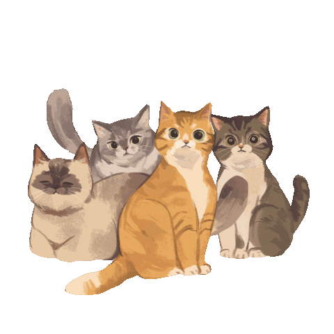 Cat Family Sticker by Rafhi Dominic