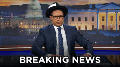 #tdsreaction #tdsreactions #reaction #mfw #wow #news #breakingnews GIF by The Daily Show with Trevor Noah