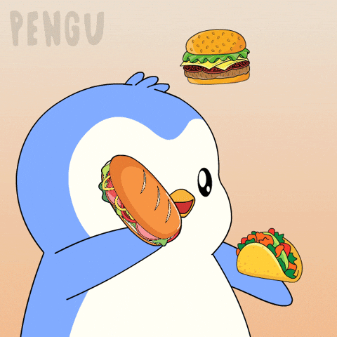 Penguin Burger GIF by Pudgy Penguins