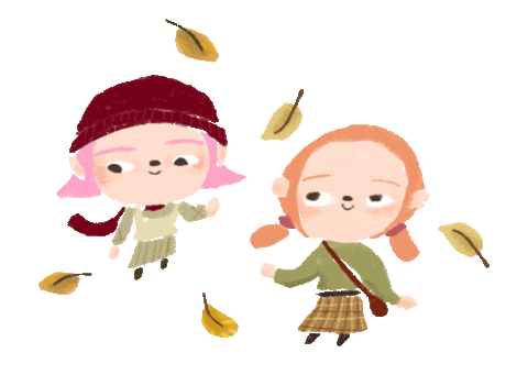 Falling Leaves Kids Sticker by foopklo