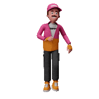 3D Henri Sticker by Huppa