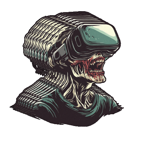 Virtual Reality Zombie Sticker by Preneura