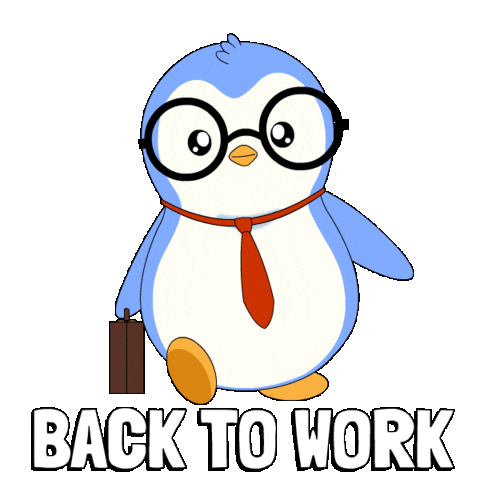 Penguin Going To Work Sticker by Pudgy Penguins