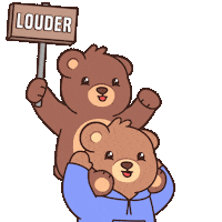 Say It Louder Teddy Bear Sticker by BEARISH