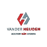 VanderHeijdenbouwenkananders van der heijdne bouwbedrijf logo staand van der heijden van der heijden bouw kan anders grijs rood logo van der heijden Sticker