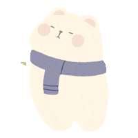 bymunbear blue bear autumn calm Sticker