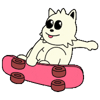 Skate Or Die Puppy Sticker by Munjo Munjo
