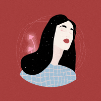 daryavernikovska art girl illustration red GIF