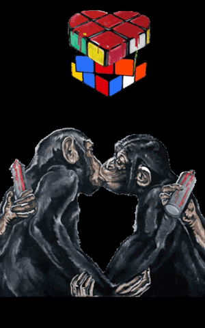 ArteCONCAS giphygifmaker monkeys fugazzotto love monkey GIF