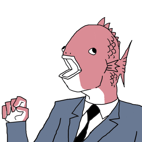 Cartoon Fish Sticker by Minto Inc.