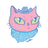 imvilo cat cowboy meow western Sticker