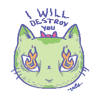imvilo cat fire evil devil Sticker