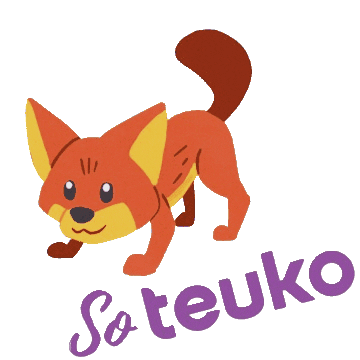 Happy Fox Sticker by Teuko