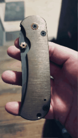 nilknarf1 giphygifmaker folding knife made in romania titanium folding knife GIF