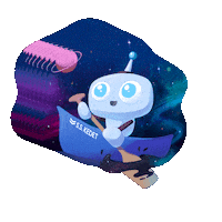 warroominc trippy space stars robot Sticker