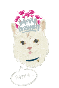 Happy Birthday Cat Sticker